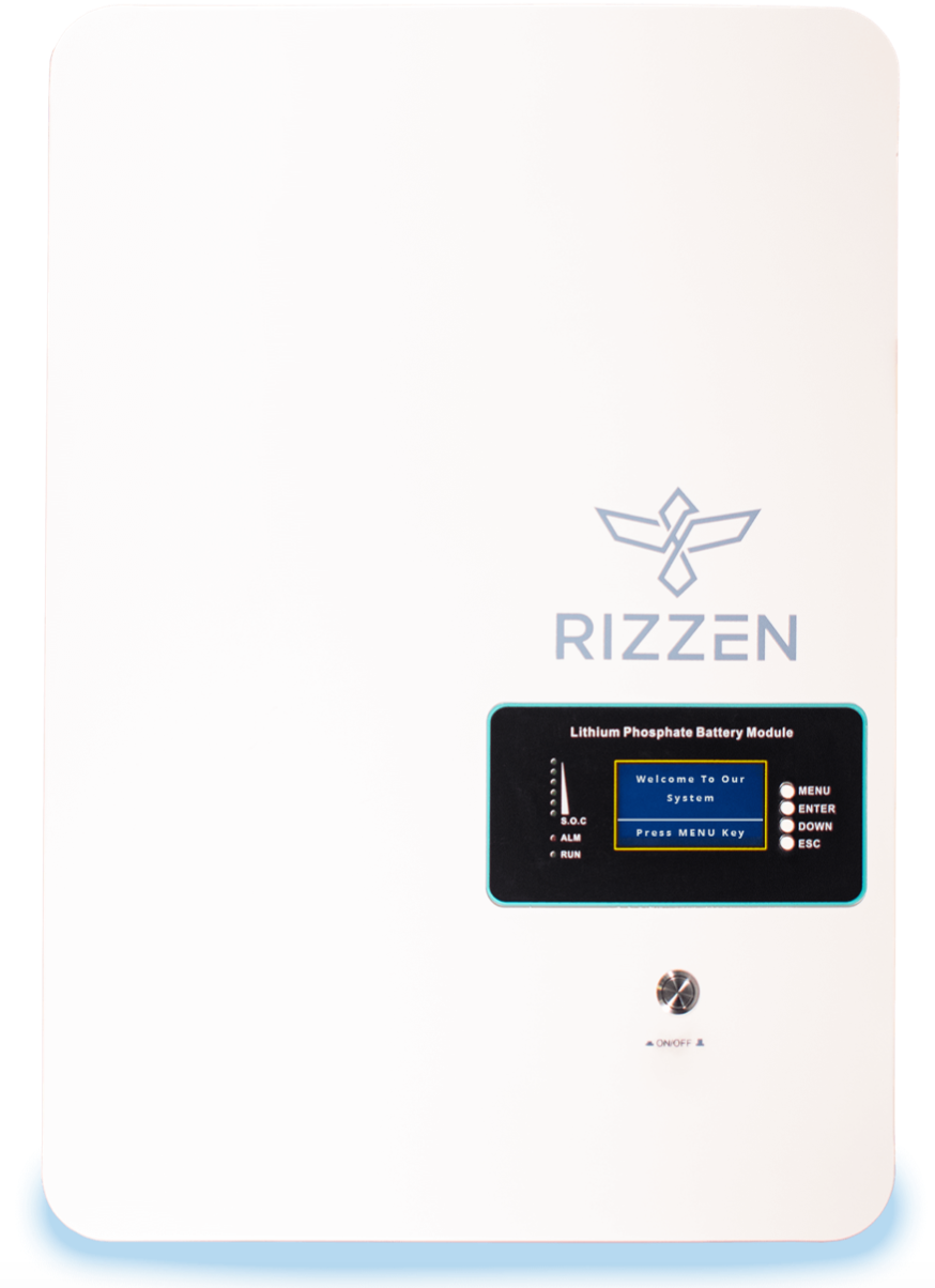 Rizzen,5.12kWh, LiFeP04 Lithi- um Phosphate Battery