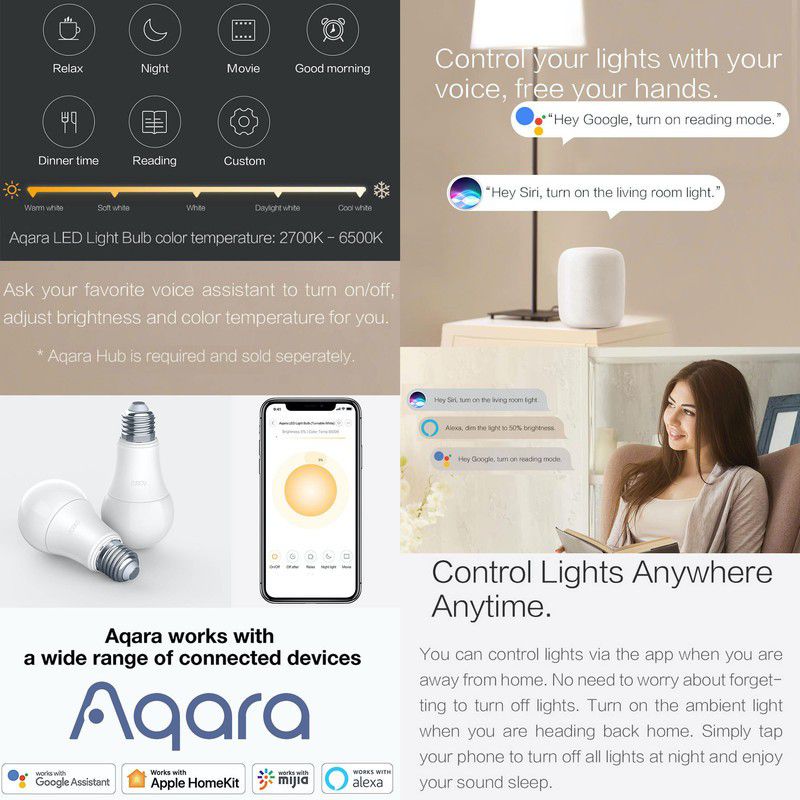 Aqara LED Light Bulb (Tunable White) - Home Automation (REQUIRES AQARA HUB)
