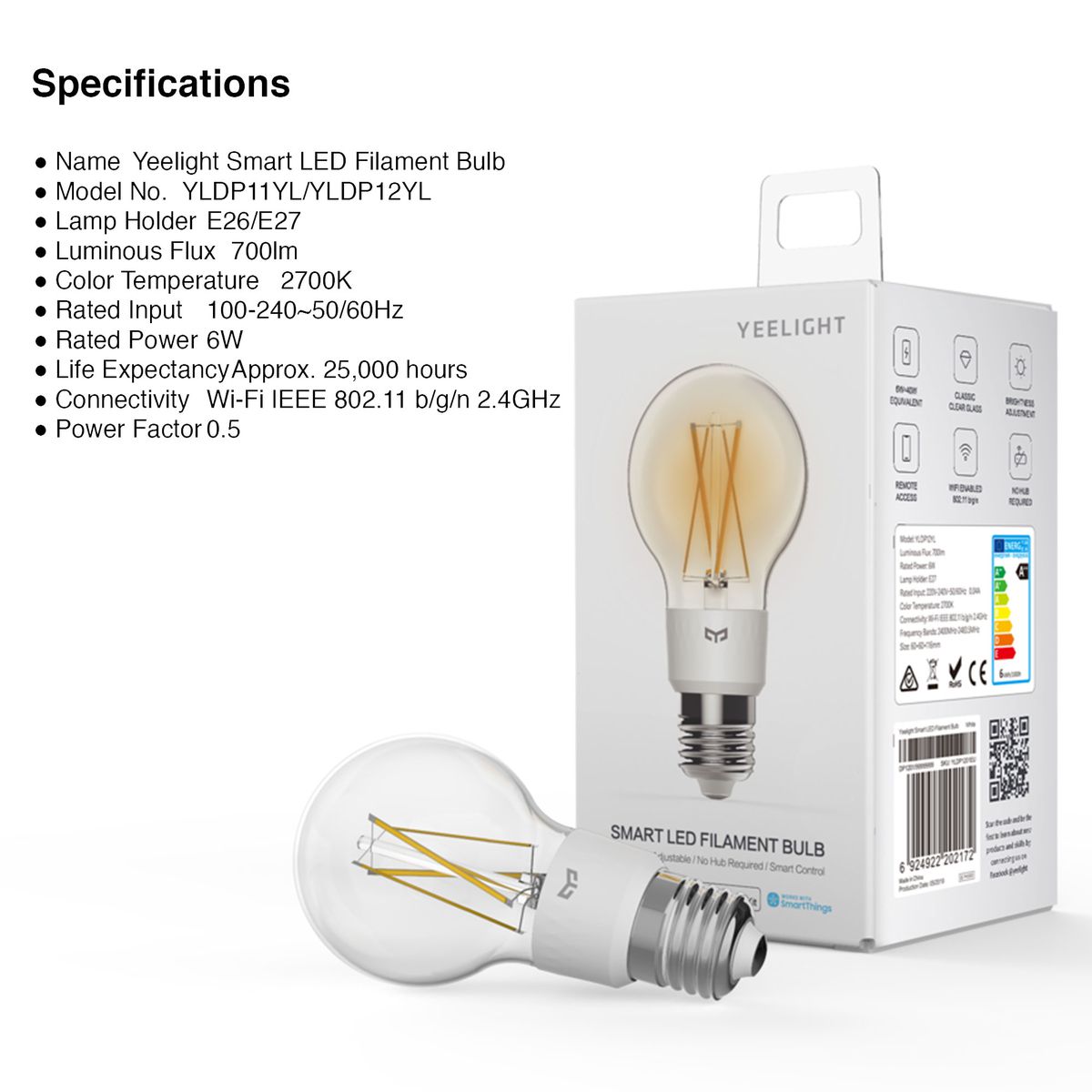 Yeelight LED Filament Bulb E26/E27