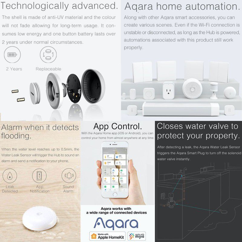 Aqara Water Leak Sensor - Security & Home Automation (REQUIRES AQARA HUB)
