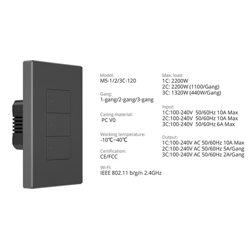 Sonoff M5 Wi‑Fi Smart Wall Switch (US‑Type, eWeLink & Matter Compatible) - Image 5