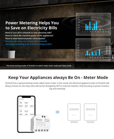 SONOFF DualR3 Dual Relay Wi-Fi Smart Switch with Power Monitoring - Image 3
