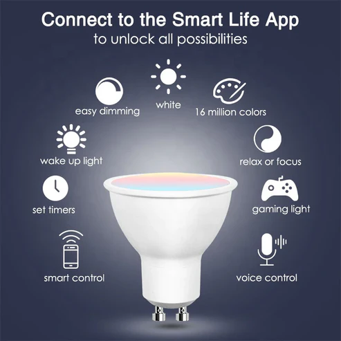 WiFi Smart GU10 RGB CCT 5W LED Downlight Bulb – Tuya Smart Life Compatible - Image 8